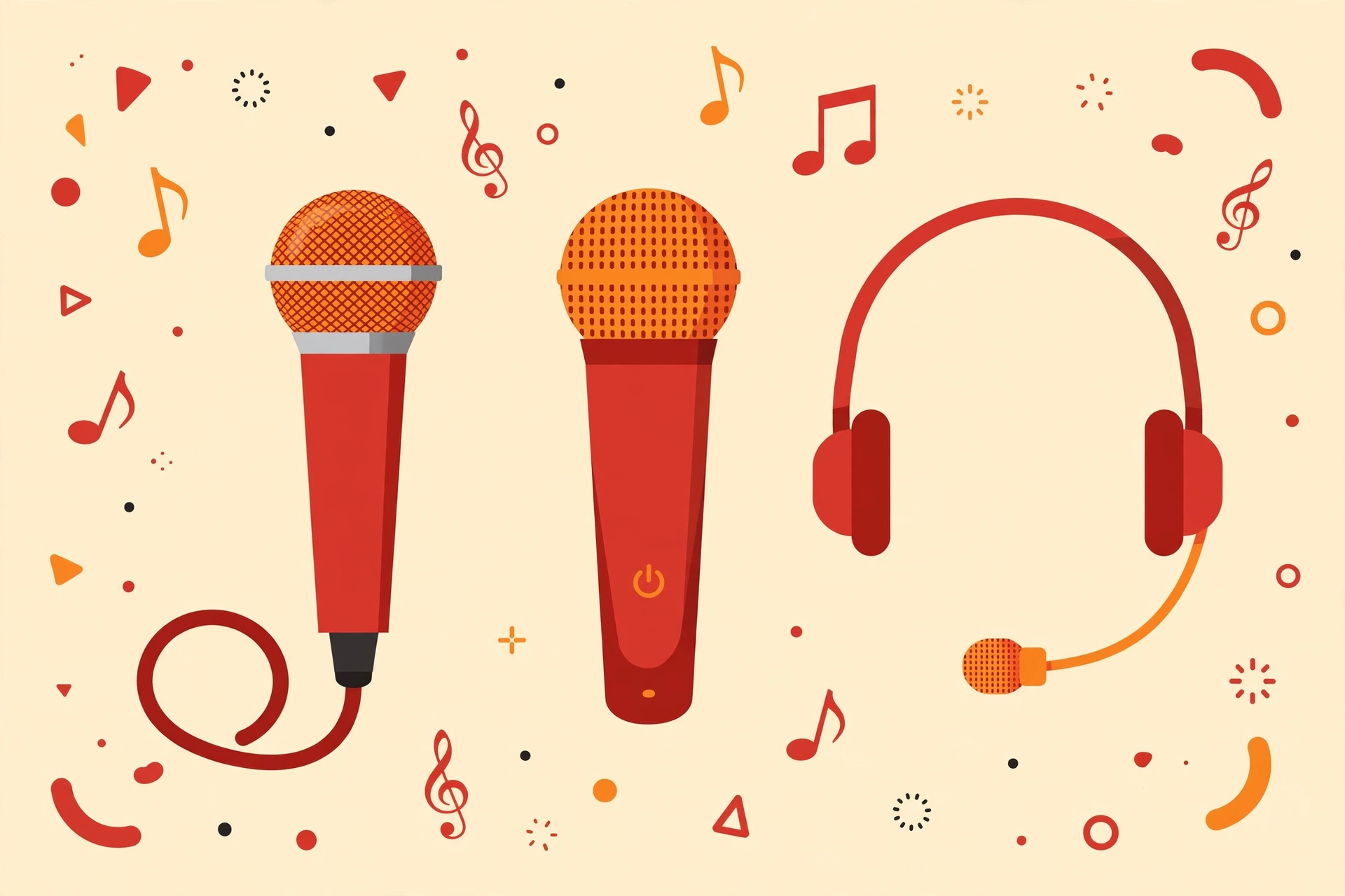 Three karaoke microphones for LaSing Karaoke home sessions