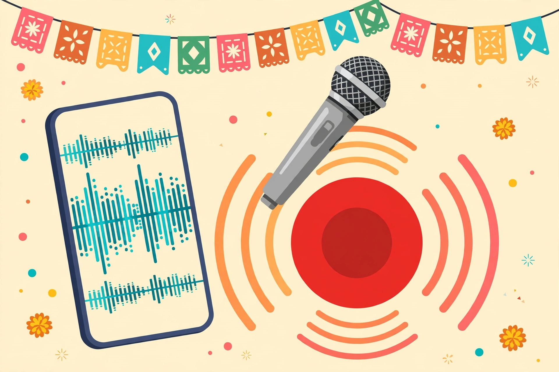 Microphone with recording button for LaSing Karaoke performances